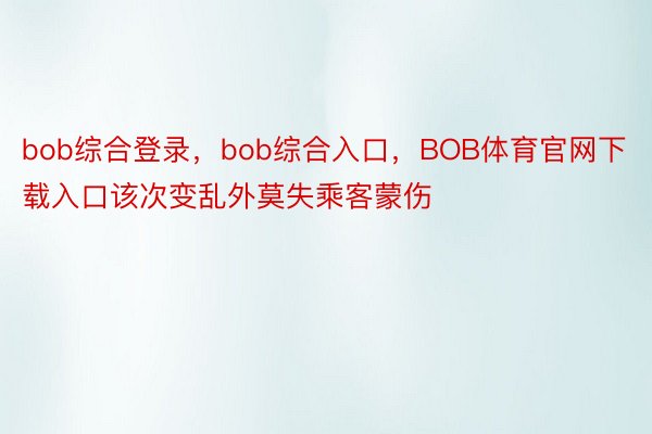 bob综合登录，bob综合入口，BOB体育官网下载入口该次变乱外莫失乘客蒙伤