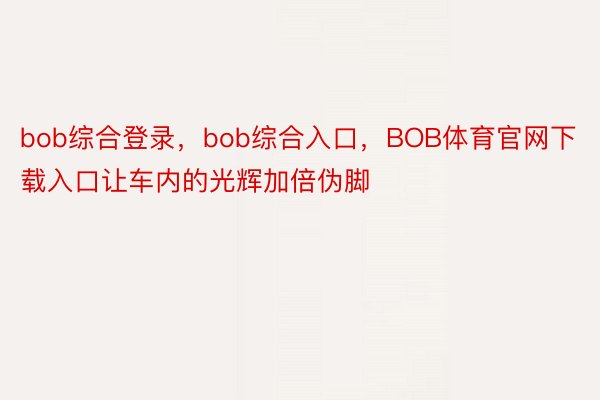 bob综合登录，bob综合入口，BOB体育官网下载入口让车内的光辉加倍伪脚