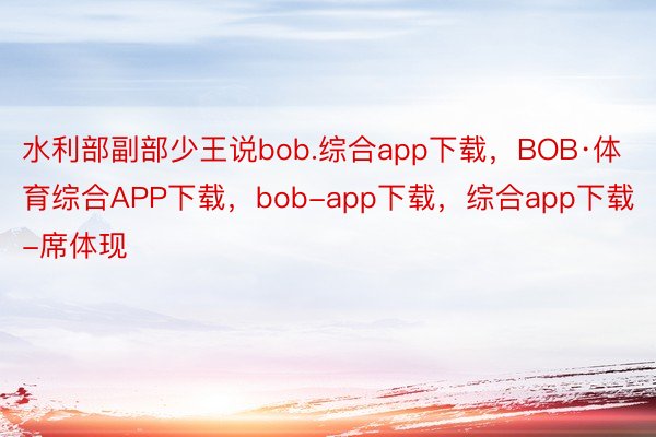 水利部副部少王说bob.综合app下载，BOB·体育综合APP下载，bob-app下载，综合app下载-席体现